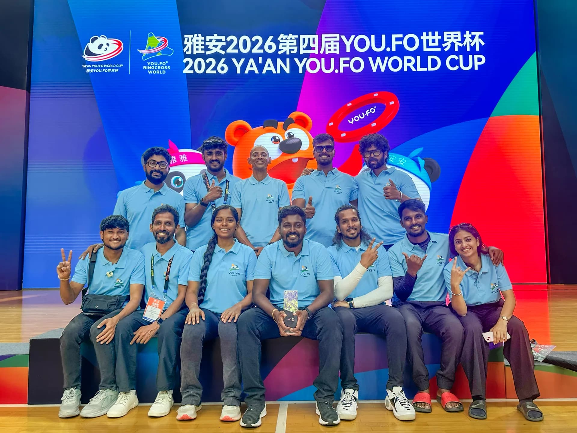 Team India group photo in Ya’an